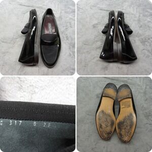 Salvatore Ferragamo Shoe Men 8 EE Black Grosgrain Vamp Formal Dress Loafer Italy